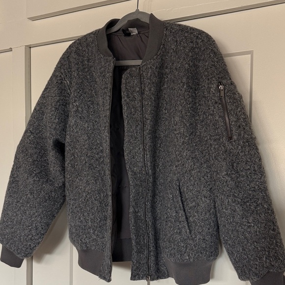 H&M Jackets & Blazers - H&M Gray Bomber Jacket